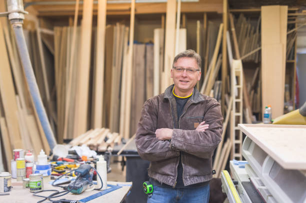 istock Portrait of a master woodworker 977168000