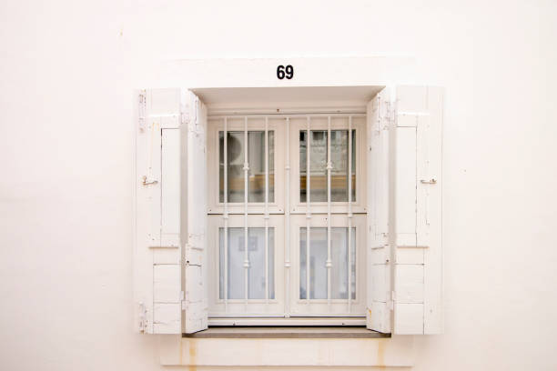Close up view of typical window of portuguese houses.