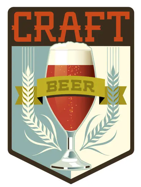 Vector illustration of Craft Beer Crest