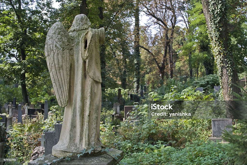 No cemitério Wingless angel - Foto de stock de Anjo royalty-free