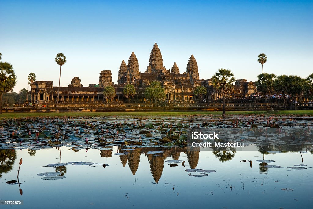 Angkor Wat, Camboya antes de la puesta del sol. - Foto de stock de Angkor Wat libre de derechos