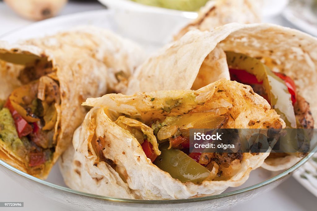 Mexikanische fajitas aus Huhn oder Rind - Lizenzfrei Burritos Stock-Foto