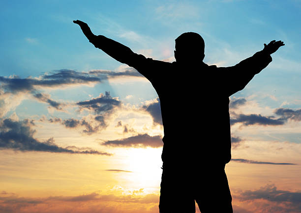 istock Silhouette of the person and sunset 97724166