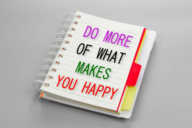 istock Text Do more of what makes you happy on white notebook paper 977285068