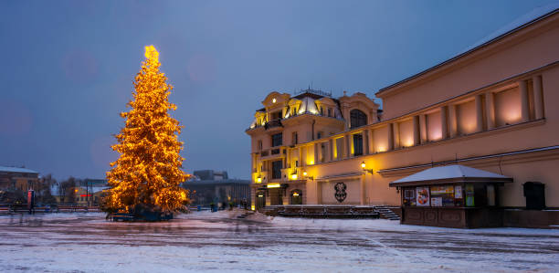 istock Christmas tree in the city center 977296566