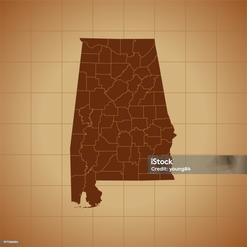 Al Map Vector Alabama Map Stock Illustration - Download Image Now - Alabama - US ...