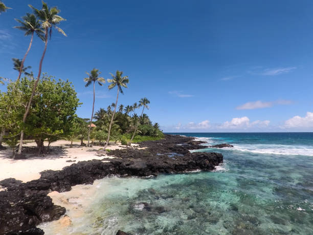 istock Idyllic beach with sand and rocks at Lefaga, Matautu, Upolu Island, Samoa, South Pacific 977357172