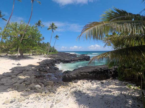 istock Beautiful beach with sand and rocks at Lefaga, Matautu, Upolu Island, Samoa, South Pacific 977363736