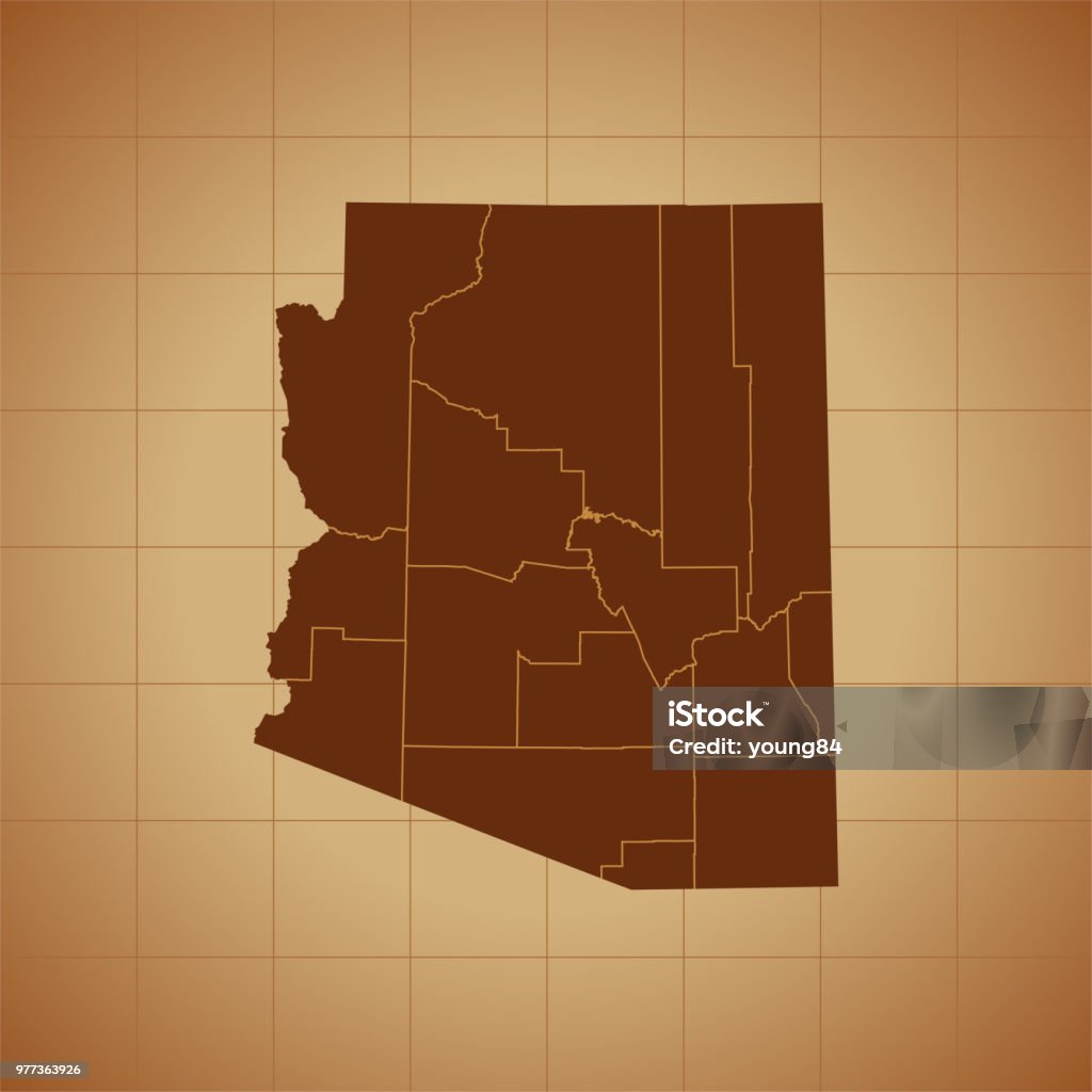 Arizona Mapbasic Arizona Map Stock Illustration - Download Image Now - Arizona ...