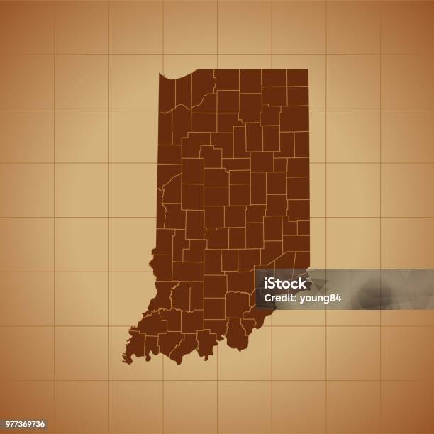 Normal Indianamap Indiana Map Stock Illustration - Download Image Now - Cartography ...