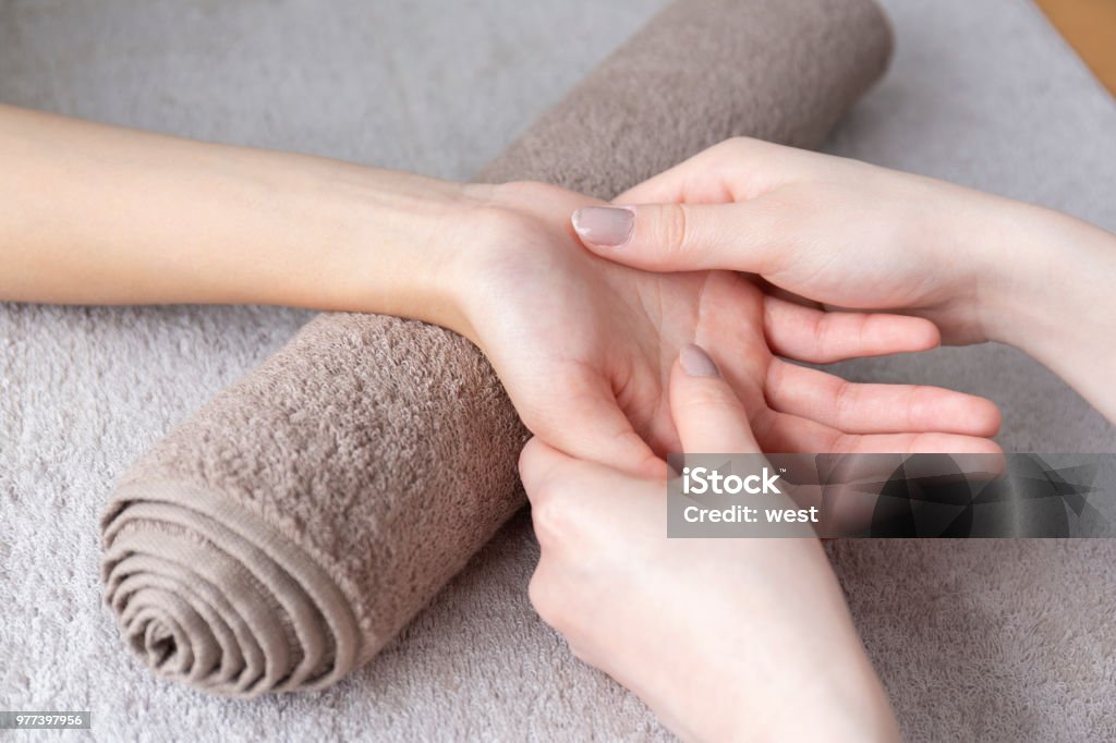 Hand massage Massaging Stock Photo