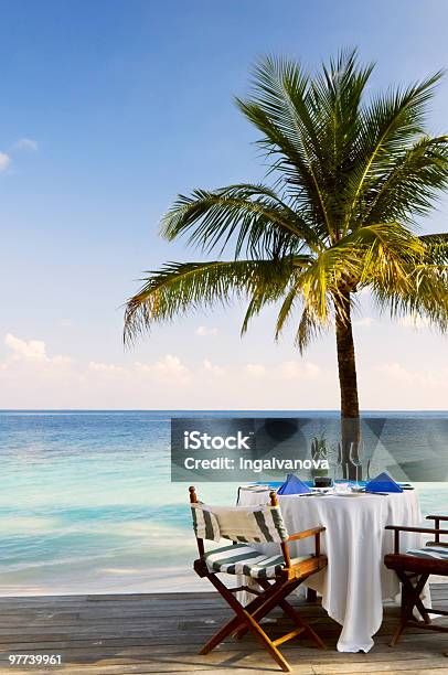 Outdoor Beach Restaurant Stock Photo - Download Image Now - Beach, Dinner, Hotel
