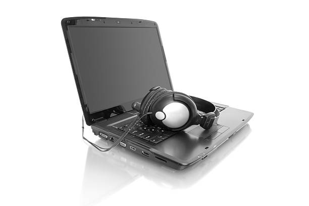 istock home laptop with stereo headphones 97740109