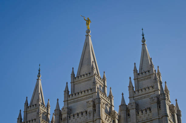 istock Golden Moroni in the blue sky 977421852