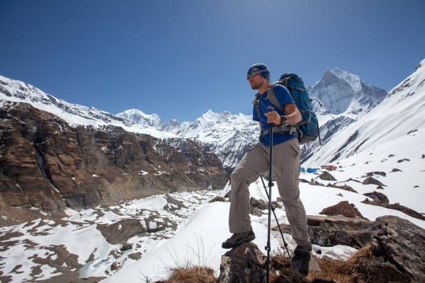 istock Trekker on the way to Annapurna base camp, Nepal 977423030