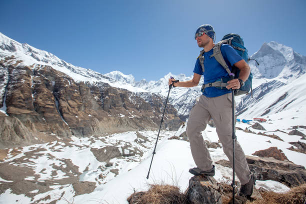 istock Trekker on the way to Annapurna base camp, Nepal 977423090