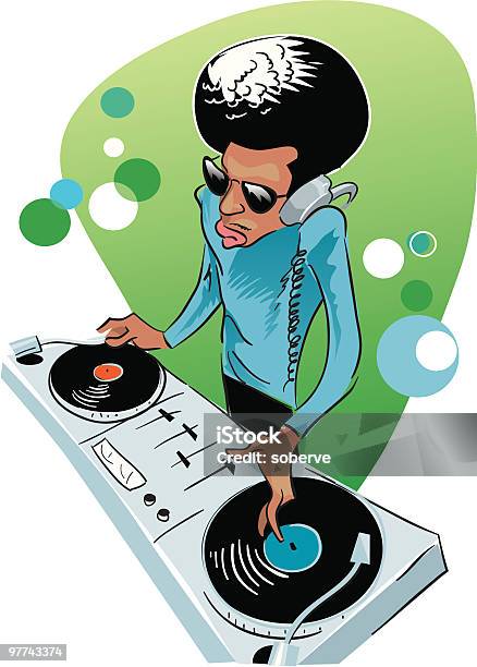 Dj Sessão - Arte vetorial de stock e mais imagens de Coçar - Coçar, Afro, Afro-americano