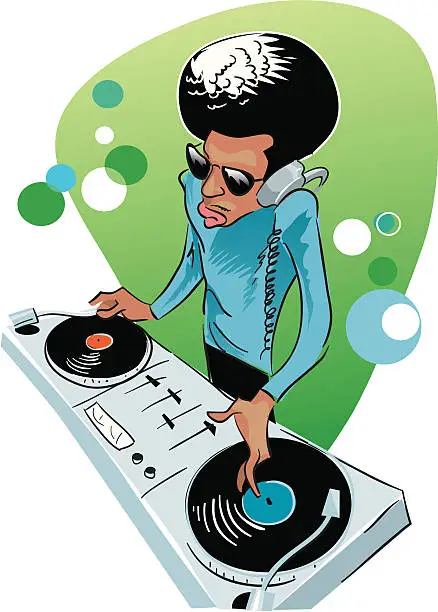 Vector illustration of DJ session