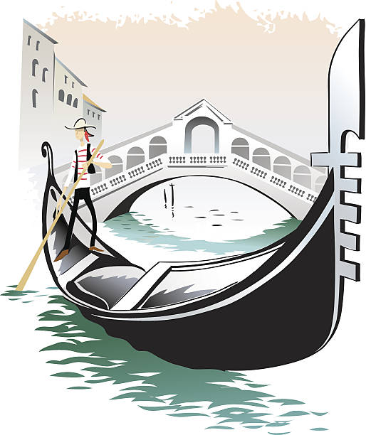 illustrazioni stock, clip art, cartoni animati e icone di tendenza di venezia gondolieri - gondola