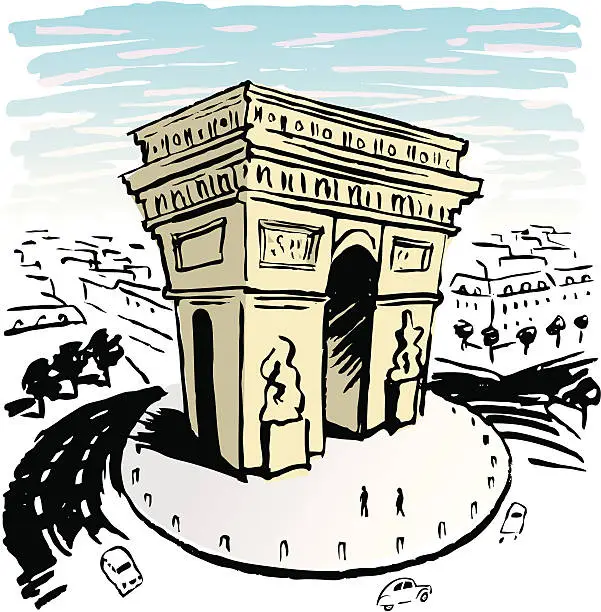 Vector illustration of Paris Arch