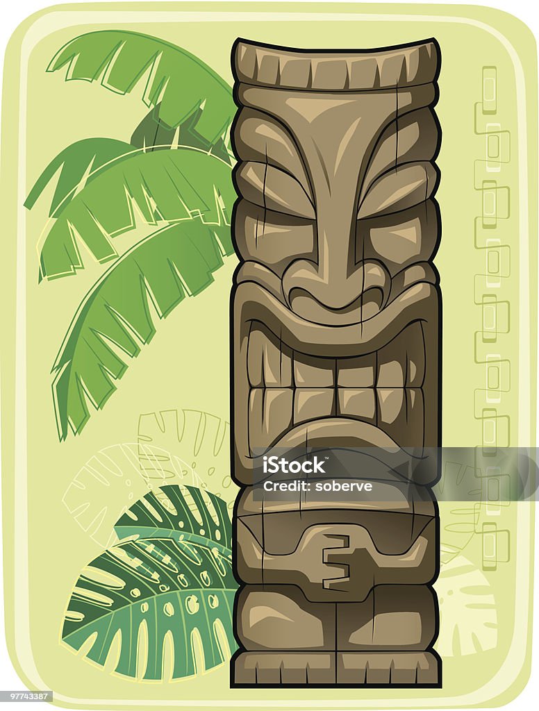 Tiki#2 - Vetor de Big Island - Ilhas do Havaí royalty-free