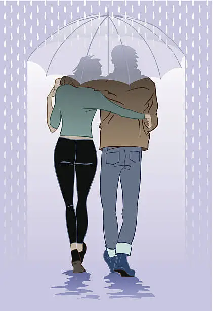 Vector illustration of Umbrella of love