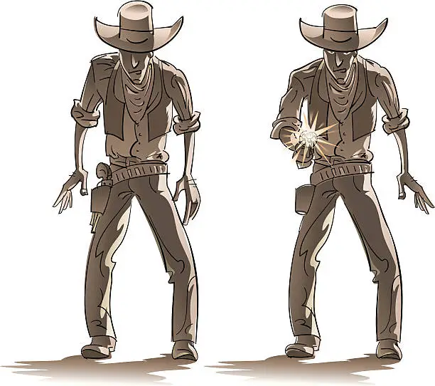 Vector illustration of Western shooting