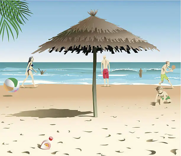 Vector illustration of Beach Scene