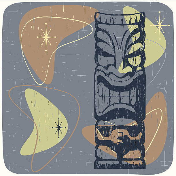 retro tiki#2 - rough backgrounds close up color image stock illustrations