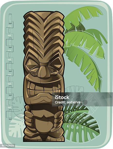 Tiki 4 Stock Illustration - Download Image Now - Tiki, Banana Leaf, Retro Style