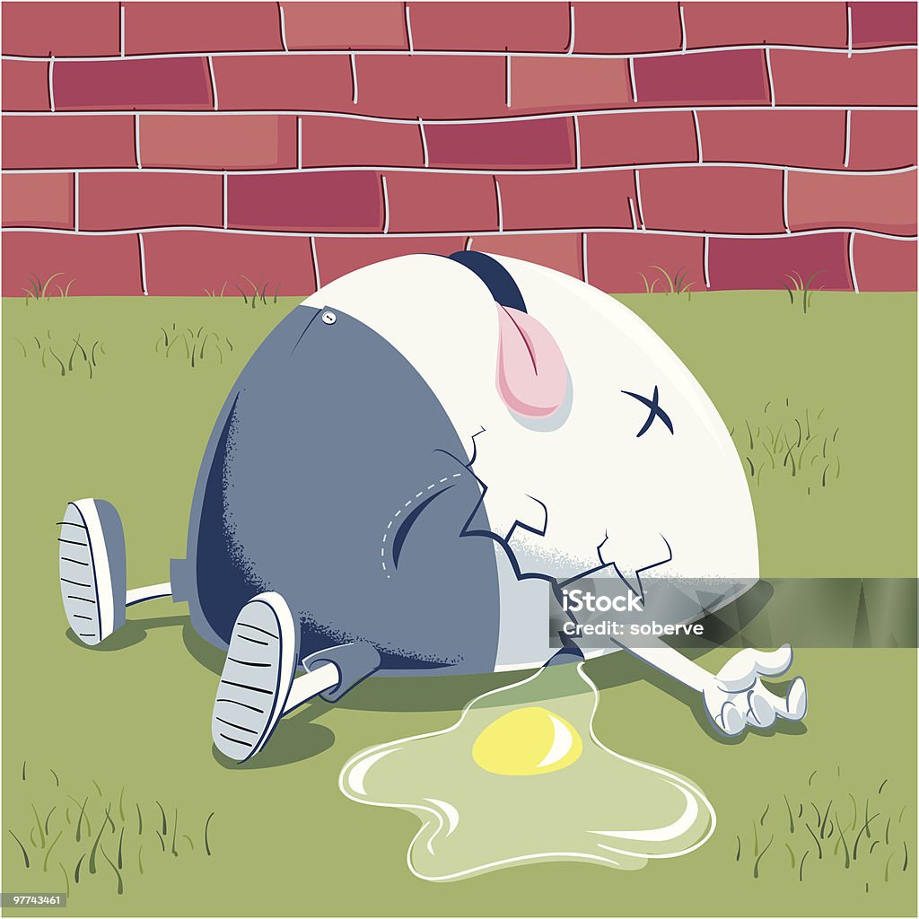 Humpty Dumpty quebrado - arte vectorial de Humpty Dumpty libre de derechos