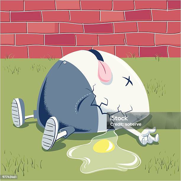 Ilustración de Humpty Dumpty Quebrado y más Vectores Libres de Derechos de Humpty Dumpty - Humpty Dumpty, Ilustración, Acostado
