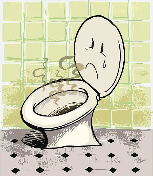 Vector illustration of Dirty toilet