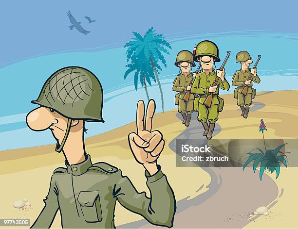Ilustración de Grupo De Soldados y más Vectores Libres de Derechos de Viñeta - Viñeta, Guerra, Pelotón - Ejército de Tierra