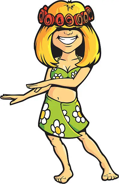 Vector illustration of Hoola Girl