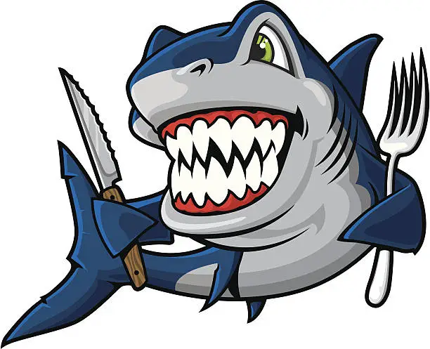 Vector illustration of Dinner Shark