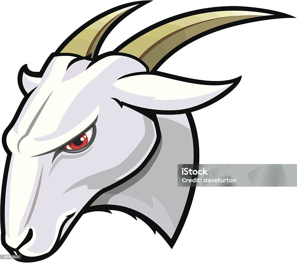 Goat Head - arte vectorial de Cabra - Mamífero ungulado libre de derechos