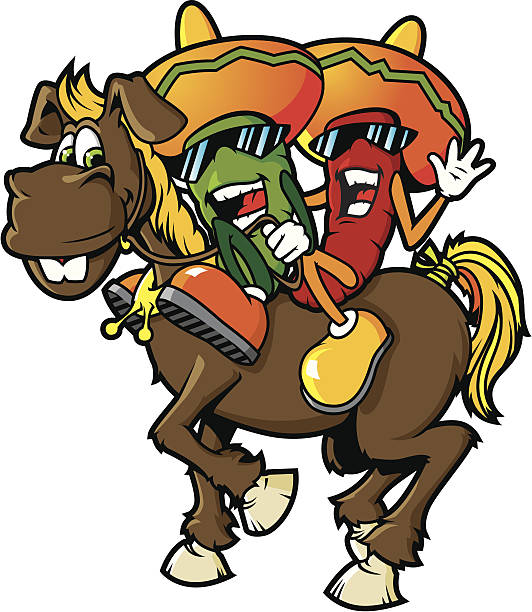 chilli перец на домашний осёл - ass mule animal bizarre stock illustrations