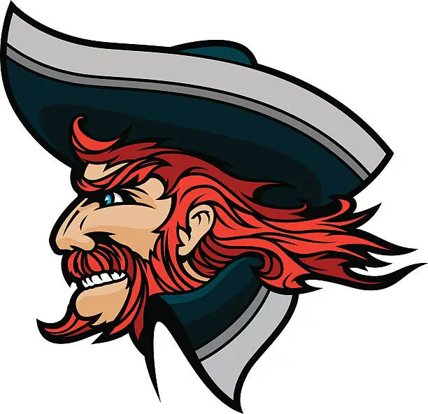 Vector illustration of Pirate Head Mascot