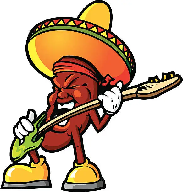 Vector illustration of Mexican Jammin Bean