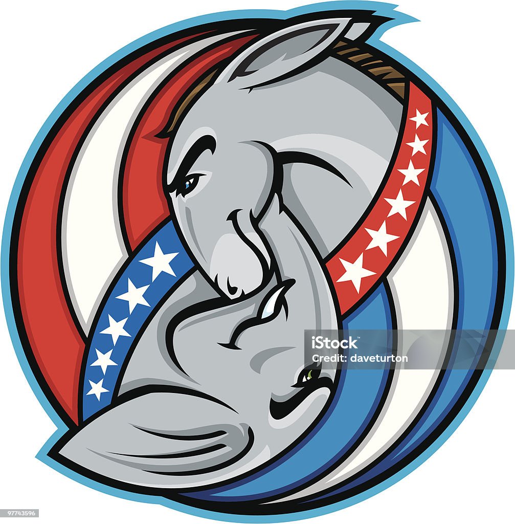 Demokratów i Republikanów Symbole - Grafika wektorowa royalty-free (Symbol Yin i Yang)