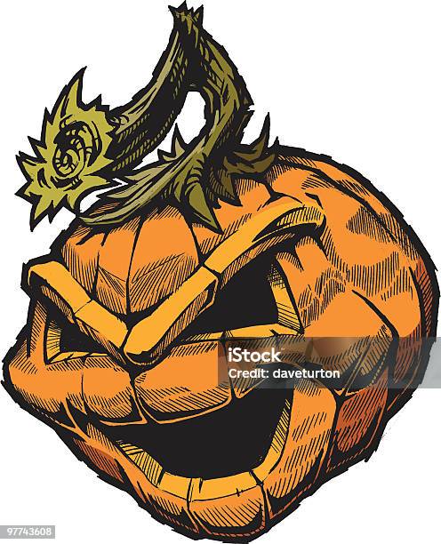 Citrouille Effrayant Vecteurs libres de droits et plus d'images vectorielles de Artisanat - Artisanat, Halloween, Lanterne d'Halloween