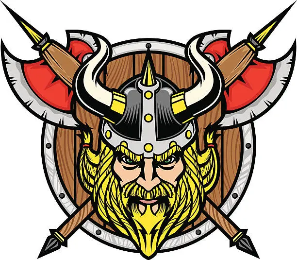 Vector illustration of Viking Warrior Head