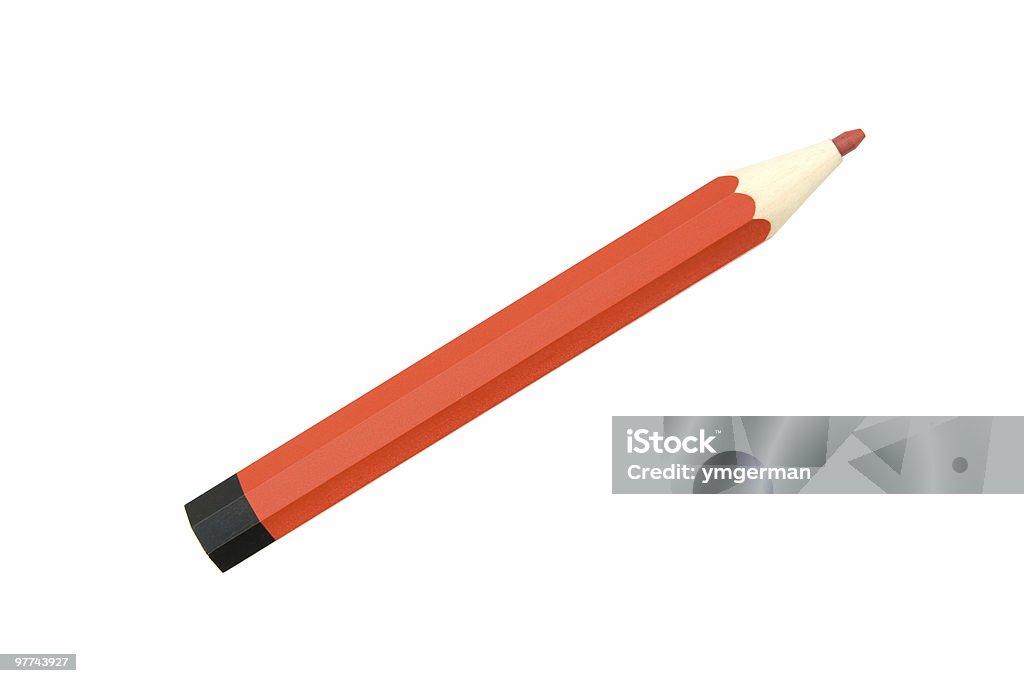 Giant czerwony ołówek z Ścieżka odcinania - Zbiór zdjęć royalty-free (Bez ludzi)