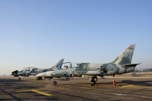 Léopold Sédar Senghor International Airport in Dakar, Senegal, March 14th, 2013. French Air Force crews are preparing their E-3 Sentry aircraft for surveillance flights overhead Mali and other West African countries.