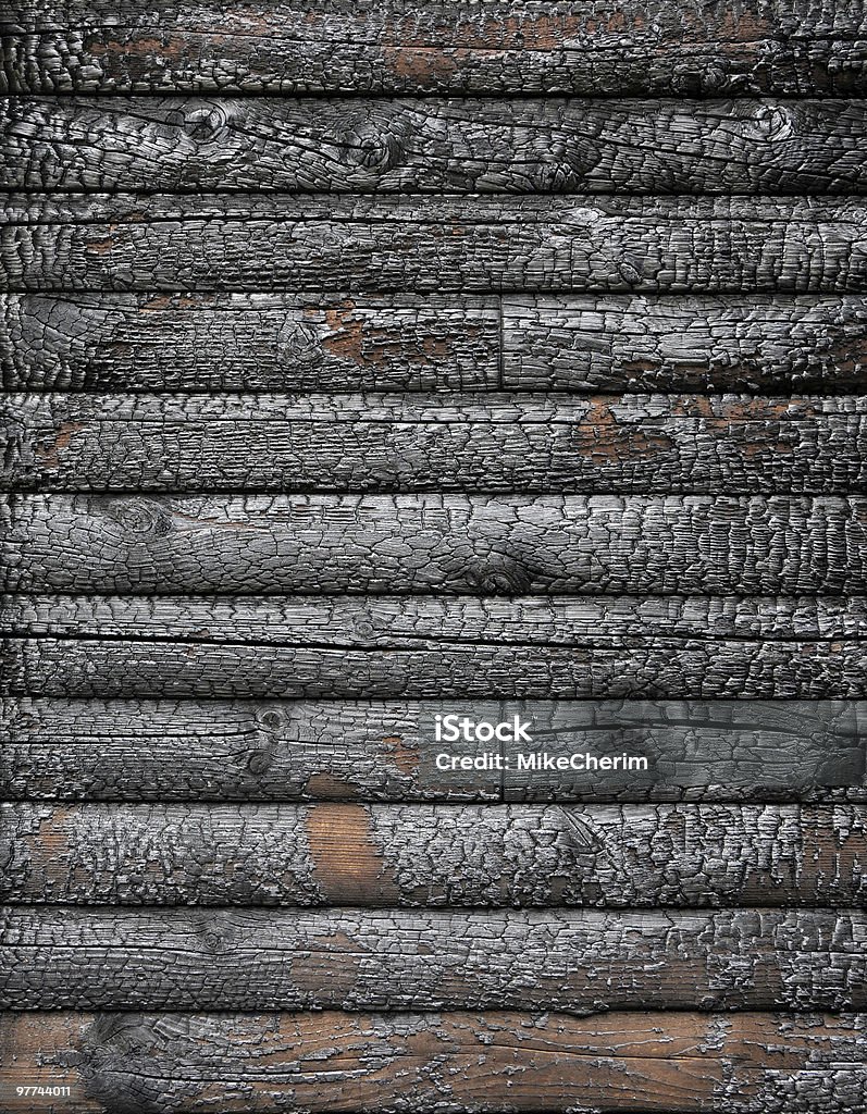Legno sfondo legno carbonizzato - Foto stock royalty-free di Capanna di legno
