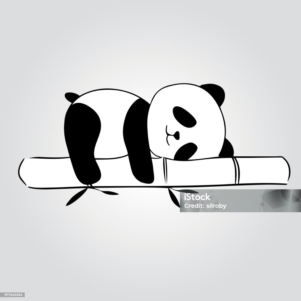 Panda sleeping above a Bamboo Trunk Vector Illustration of a Panda sleeping above a Bamboo Trunk Abstract stock vector