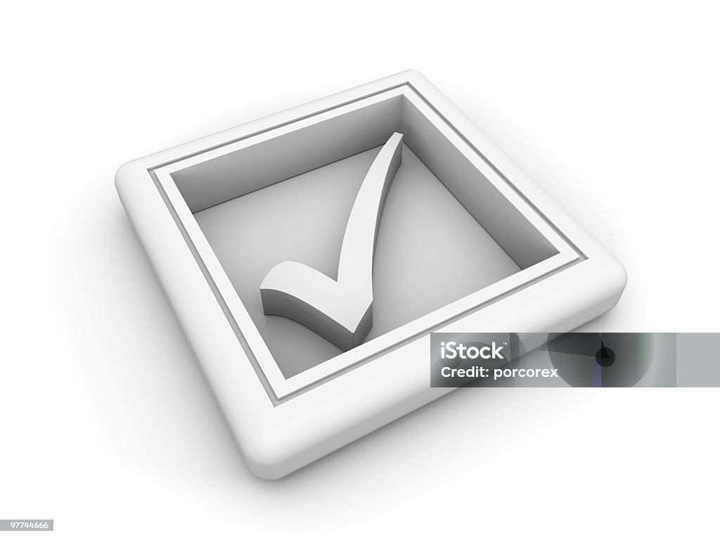 White Check Mark-Symbol - Lizenzfrei Aussuchen Stock-Foto