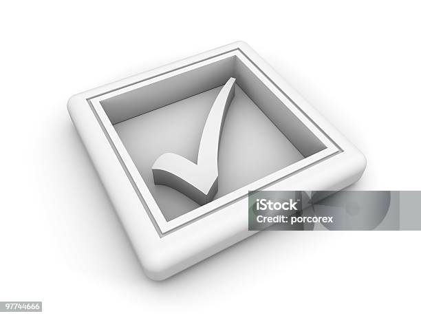 White Check Marksymbol Stockfoto und mehr Bilder von Aussuchen - Aussuchen, Digital Composite, Digital generiert