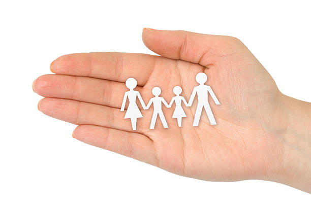 istock Paper family in hand 97745147